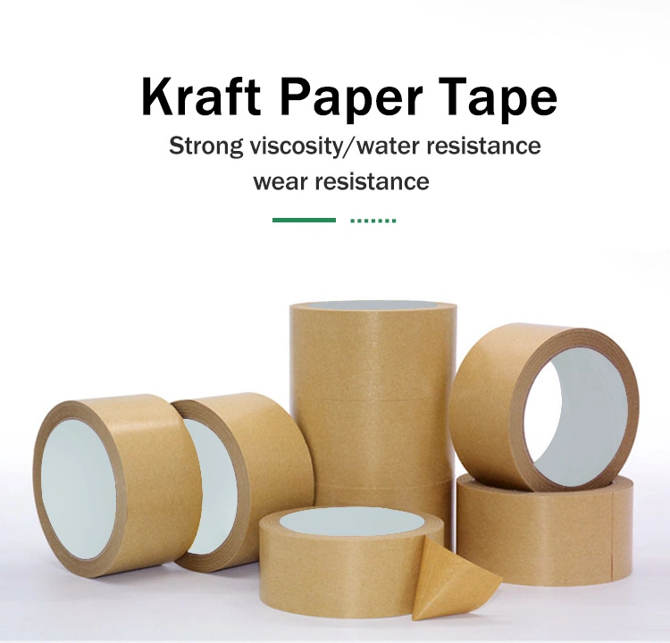 Factory Direct Biodegradable Water Activated Brown Reinforced Kraft Gummed Paper Tape